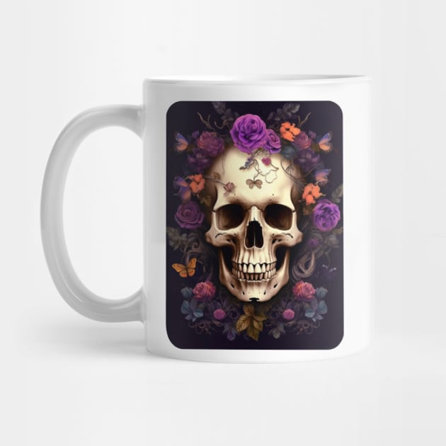 Skull with Flowers by DesginsDone
